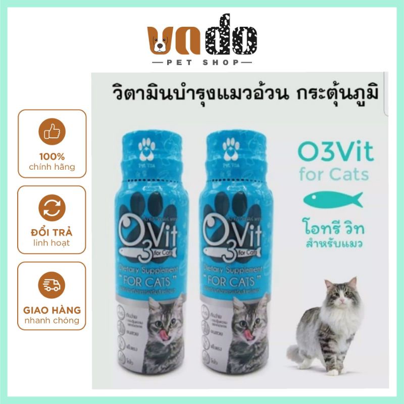 Siro O3vit cho mèo kén ăn, bổ sung vitamin, omega... giúp mèo ăn ngon miệng, mượt lông