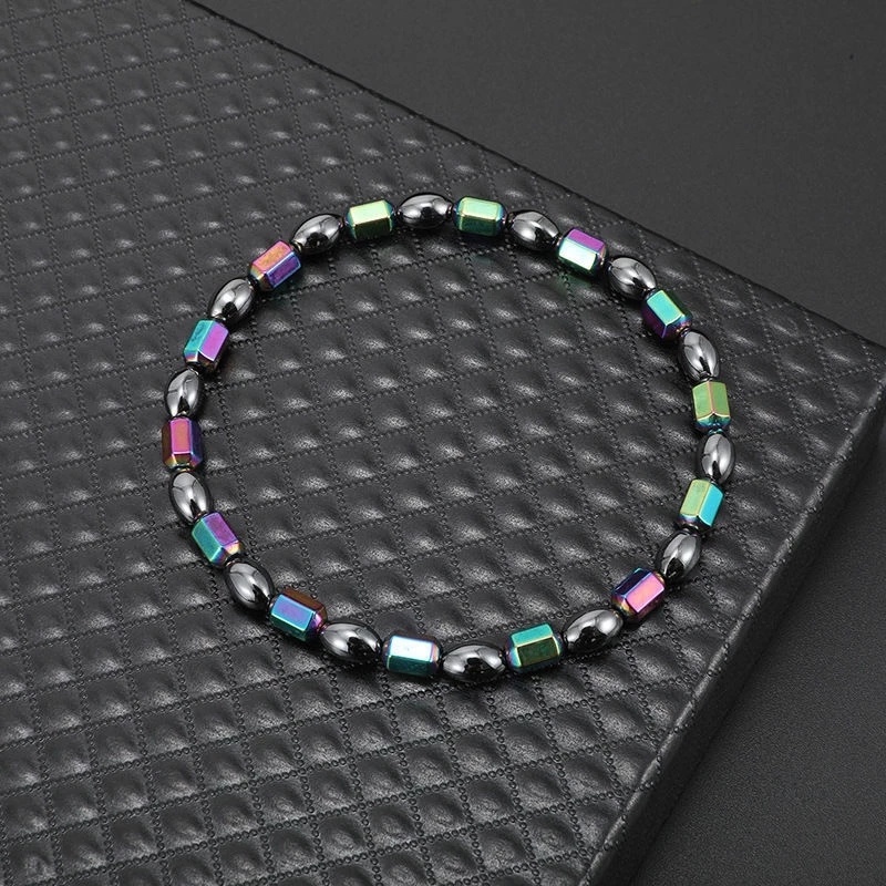 1 Vòng Đeo Chân Đá Hematite Nam Châm Nhiều Màu Sắc Giúp Giảm Đau Khớp Chăm Sóc Sức Khỏe