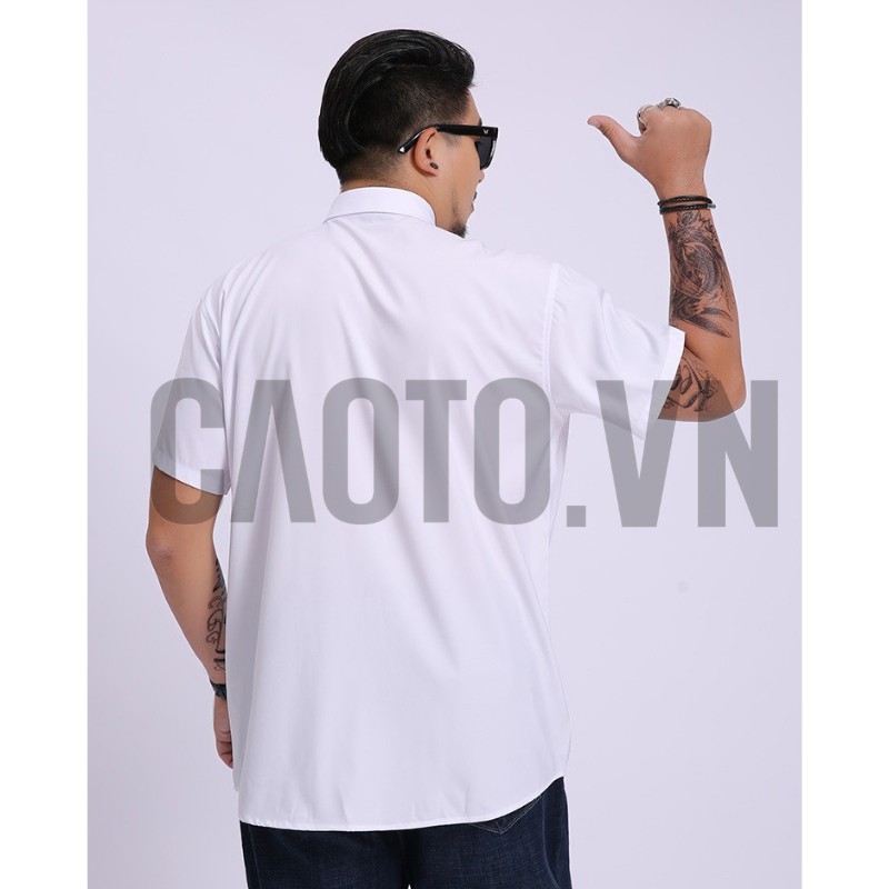 Áo Sơ Mi Trơn Size Lớn Nam Ngắn Tay Trắng – Size 2XL 3XL 4XL 5Xl 6XL 7XL 8XL