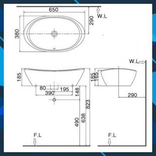 Chậu rửa mặt Inax L-465V
