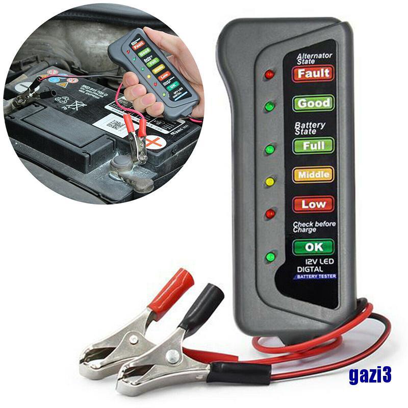 Thiết Bị Kiểm Tra Pin Kỹ Thuật Số 6 Đèn Led 12v Chuyên Dụng Cho Xe Hơi