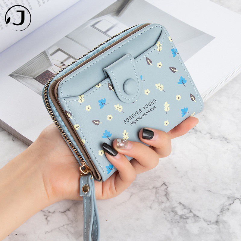 Ví Nữ Ngắn Cầm Tay Mini 2 gập thời trang Dáng Chất Liệu Đẹp Da PU Đựng Tiền Và Thẻ Tiện Lợi Cao Cấp Có Khóa Kéo nhỏ gọn Bóp Đựng Thẻ / Tiền Xu Cho Phụ Nữ