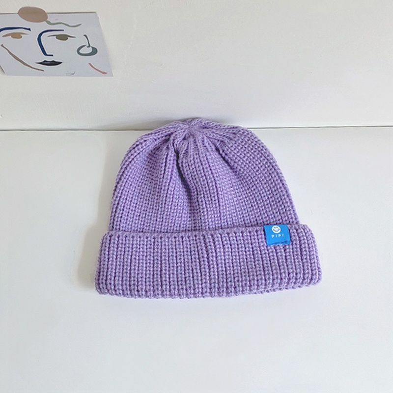 Mũ Len Dệt Kim Màu Sắc Đơn Giản Thời Trang Thu Đông Cho Bé Trai