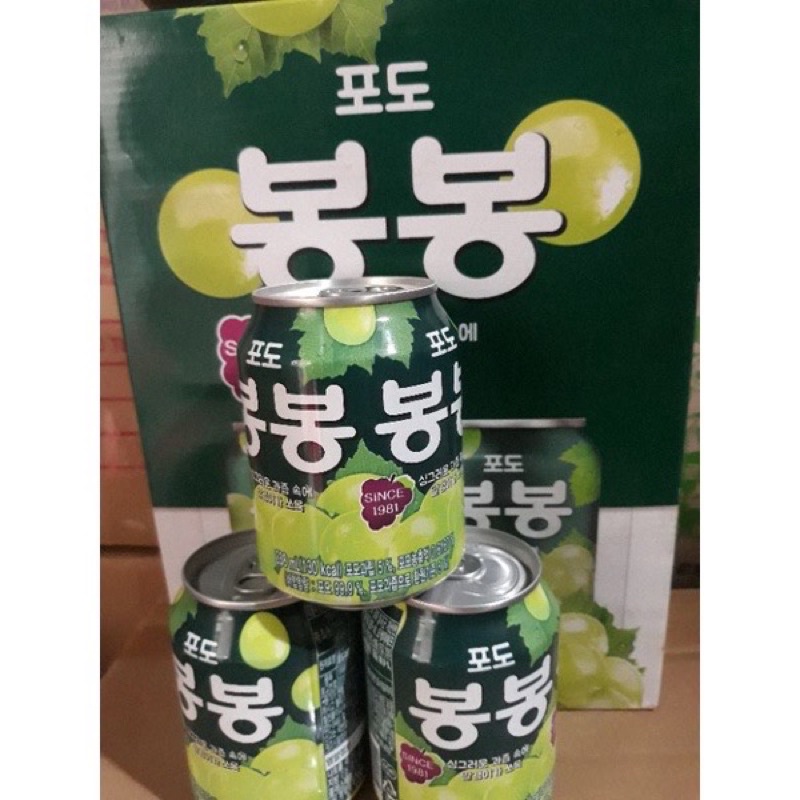 Nước Ep Nho/Lê Hàn Quốc Haitai lon 238ml