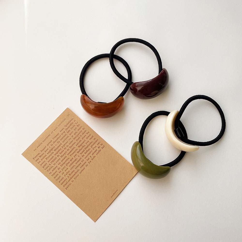 Dây Cột Tóc Co Giãn Bằng Acrylic Nhiều Màu Sắc Thời Trang Thanh Lịch Cho Nữ