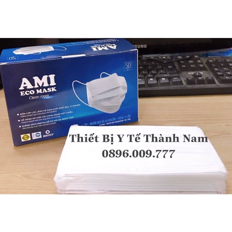 ⚡Hộp 50 cái Khẩu trang y tế 4 lớp chuẩn hiệu AMI🍀