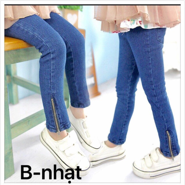 Freeship 99k toàn quốc_,Quần Jean thun legging ,khoá kéo 2 bên dễ mặc -sang trọng,2túi thật thân sau.