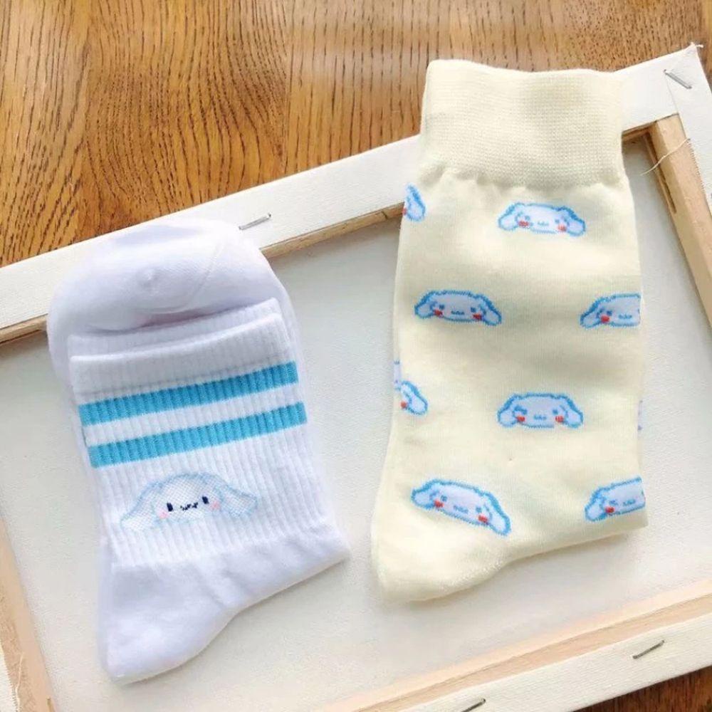 Vớ Cotton Giữ Ấm Thoáng Khí Họa Tiết Hoạt Hình Cinnamoroll Dễ Thương