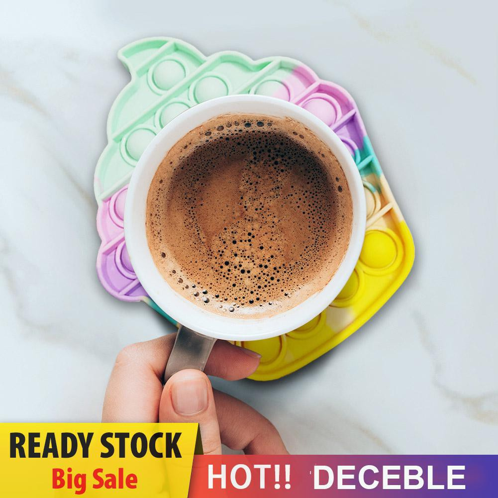 Pop It Fidget Đồ chơi Silicone Ice Cream Push Bubble Sensory Đồ chơi Anti Stress Fidget Đồ chơis Rainbow