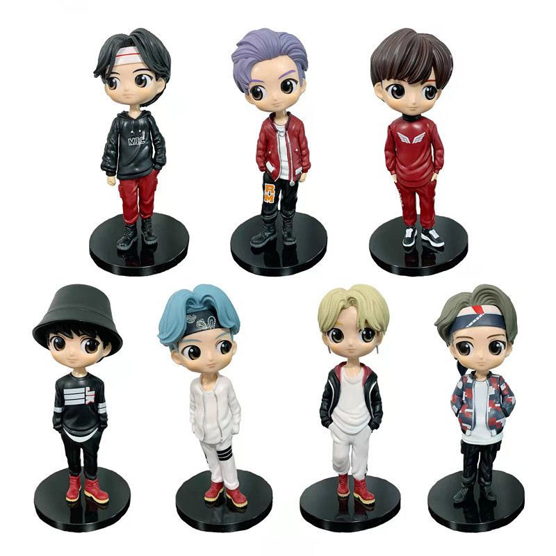 Mô Hình Búp Bê Nhóm Nhạc BTS Mini Bằng PVC Để Bàn Trang Trí