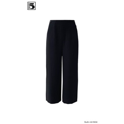 Quần suông nữ dáng lửng cạp cao đính 2 cúc miệng túi Twentyfive N634