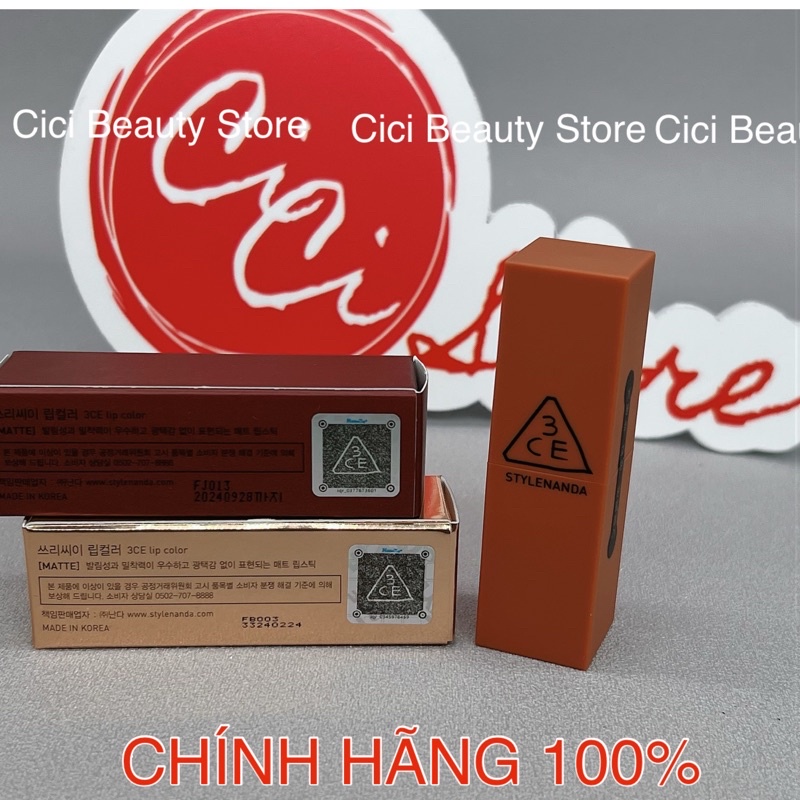 Son thỏi lì 3CE Mood Recipe Matte Lip Color chính hãng, Date 2024