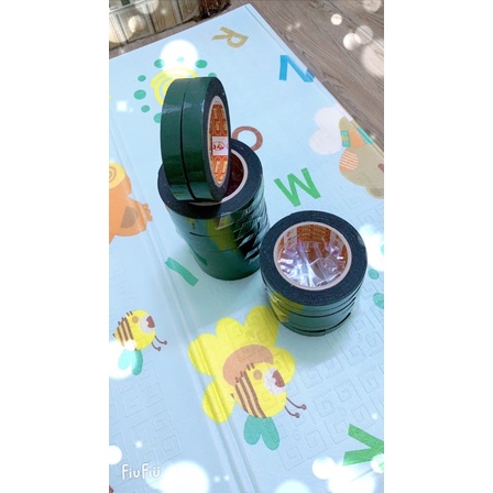 Băng keo xốp xanh 2mặt combo 5cuộn băng dính xốp xanh đen khổ 2cm cuộn to siêu dai siêu dính