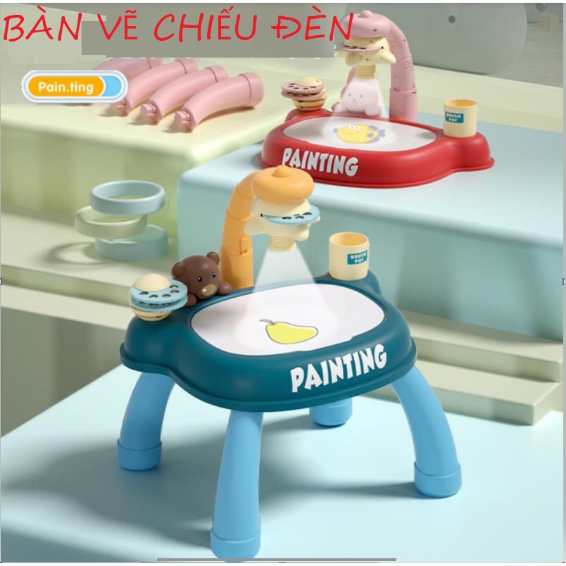 Bàn tập vẽ sáng tạo  Freeship  Bộ bàn máy chiếu đèn tập vẽ cho bé vui chơi, đồ chơi giải trí cho bé cả ngày