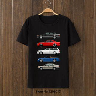 Áo Thun Cotton Đen Họa Tiết Xe Ô Tô Mercedes W124 Thời Trang Cho Nam