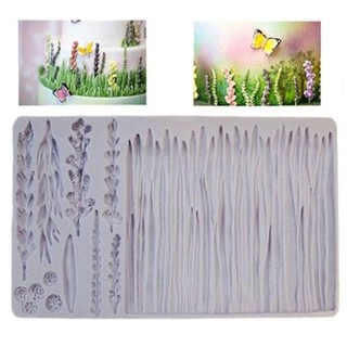 Khuôn silicon hoa Lavender 19.5x10cm ốp viền bánh rau câu 3D, 4D
