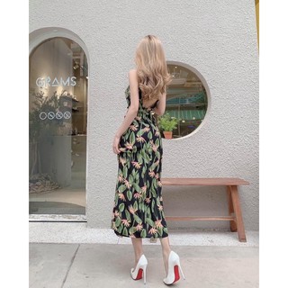 Maxi Khoét Eo Xẻ Thun 2cm - D1467