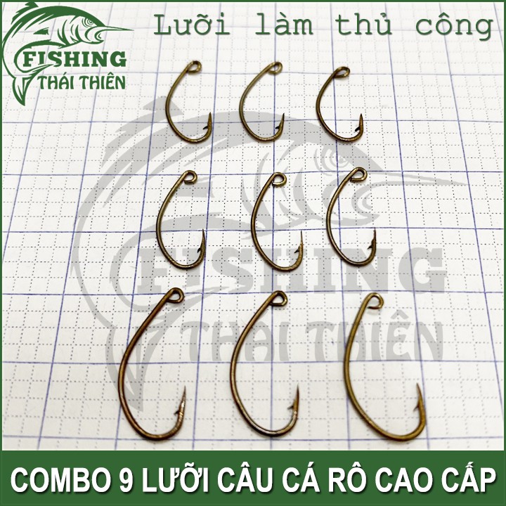 Combo 9 lưỡi câu cá rô cao cấp làm thủ công