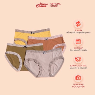 Quần lót thun Venus Charm 9069 thiết kế trơn basic phối viền ren co giãn thấm hút mồ hôi