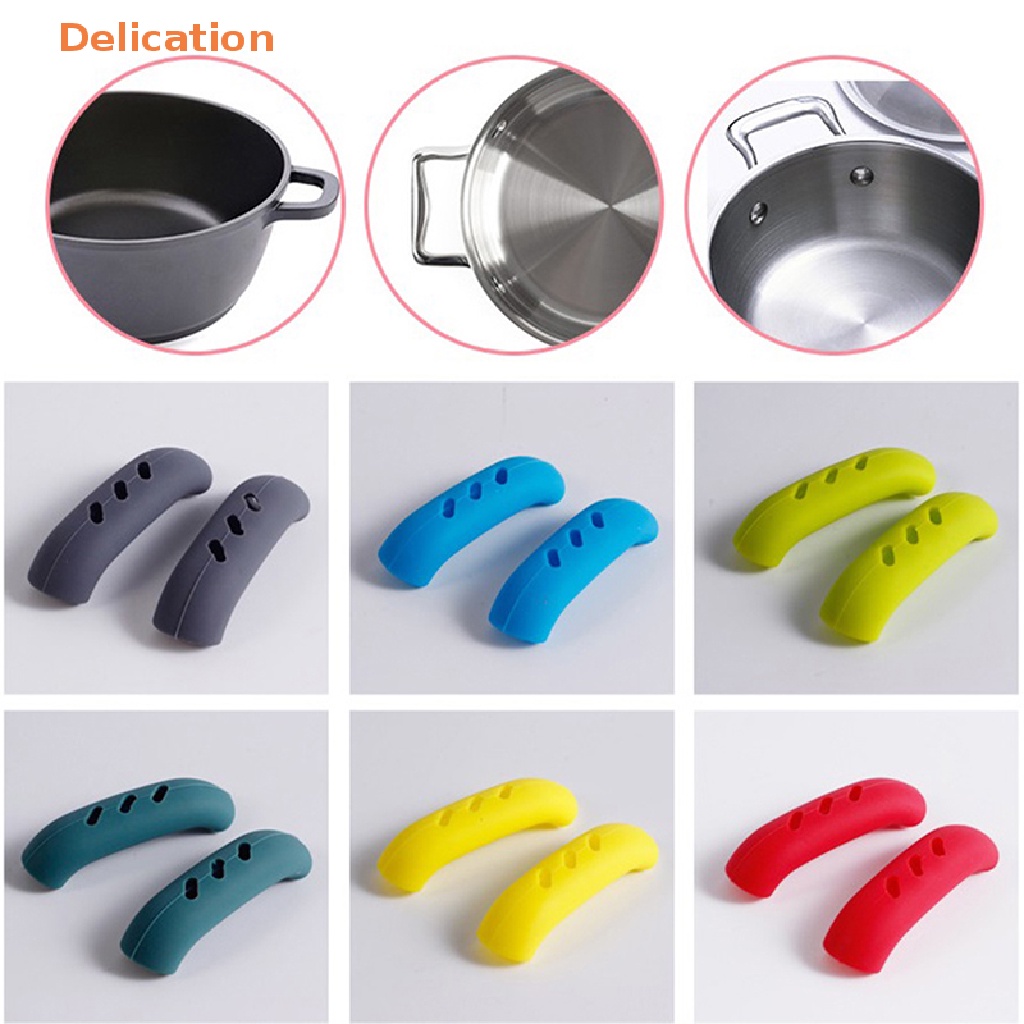 1 Cặp Bọc Tay Cầm Nồi Bằng Silicone Cách Nhiệt Tiện Dụng