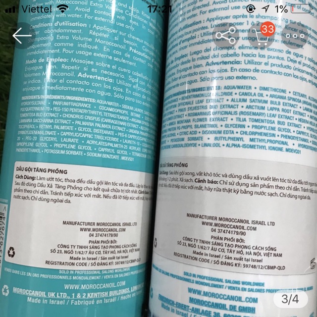 Dầu gội xả tăng phồng Moroccanoil Volume Extra 500mlx2