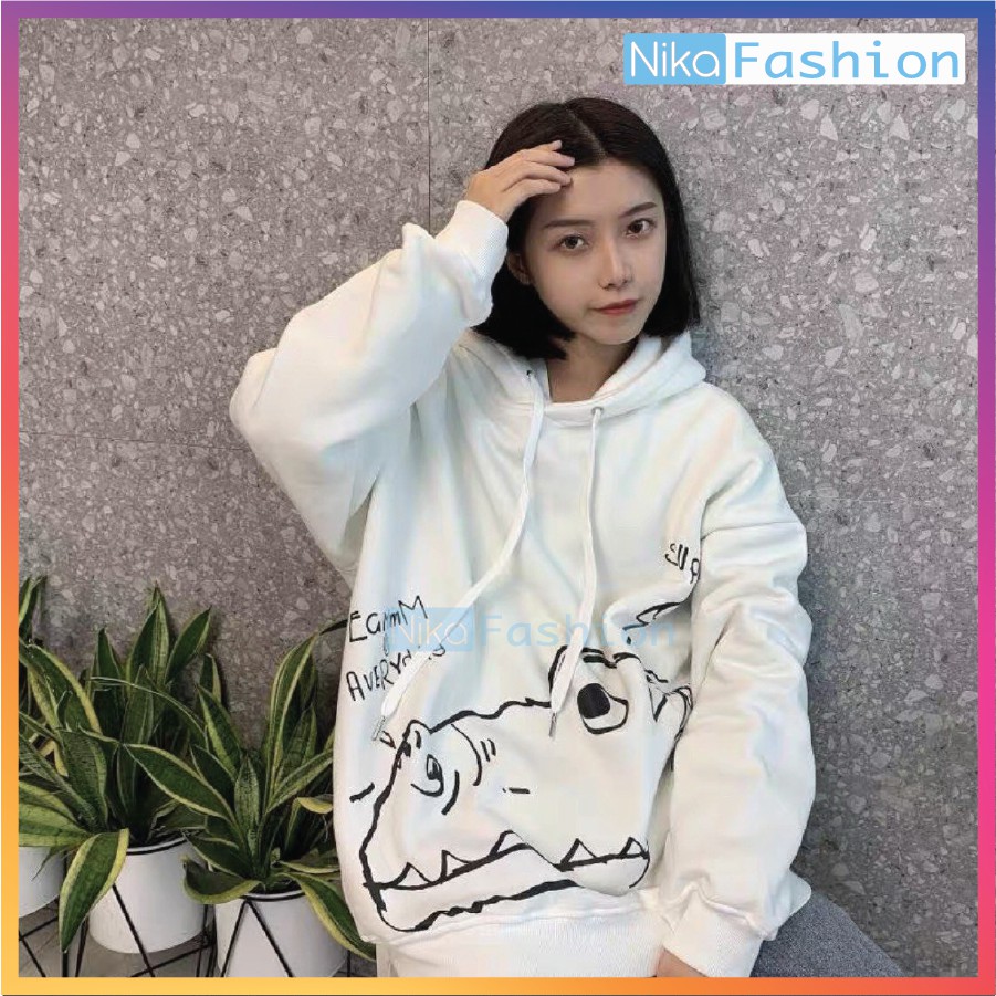 Nikafashion Áo Hoodie Nón Unisex Nam Nữ Chất Vải Nỉ Freesize 1 kích cỡ Form Dáng Rộng Dưới 65kg Mặc Đẹp K. L.O.N.G | BigBuy360 - bigbuy360.vn