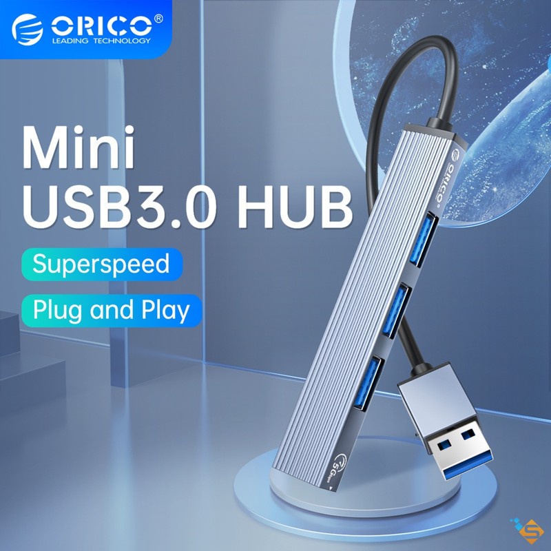 Bộ chia hub ORICO AH-A13 & AH-A12F kiêm đầu đọc thẻ nhớ 4 cổng USB 3.0 2.0 bằng nhôm - Bảo hành chính hãng 1 năm