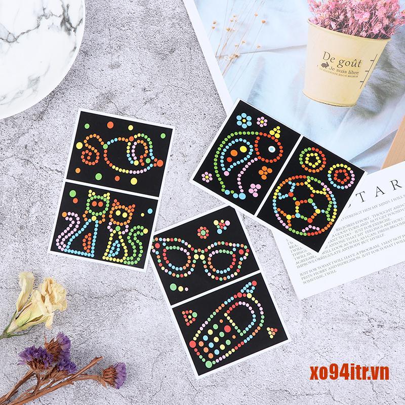 XOITR  2Pcs DIY Colorful Dot Primary Mosaic Puzzle Stickers Game Learning Educatio