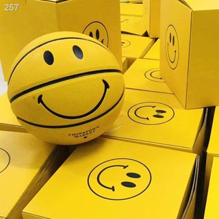【Mới nhất】Smiley Yellow Ball Limited Edition Bóng rổ số 7/4/6/5 Leather Feel Mẫu giáo Chống mài mòn trẻ em màu đỏ ròng