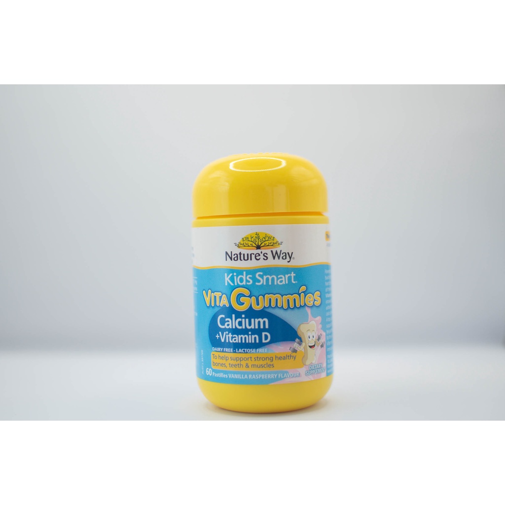 Kẹo Dẻo Canxi Cho Bé Nature’s Way Kids Smart Vita Gummies Calcium + Vitamin D 60 Viên