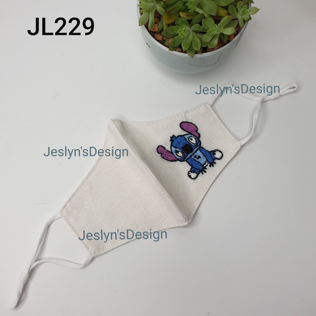 Khẩu trang thêu tay cho bé iu vải linen JL229