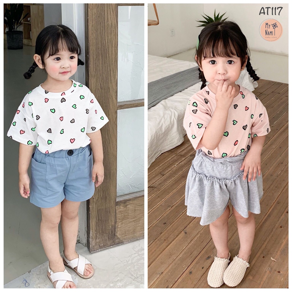 Áo thun hoạ tiết trái tim AT117