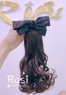 Kẹp tóc giả có nơ cho bé