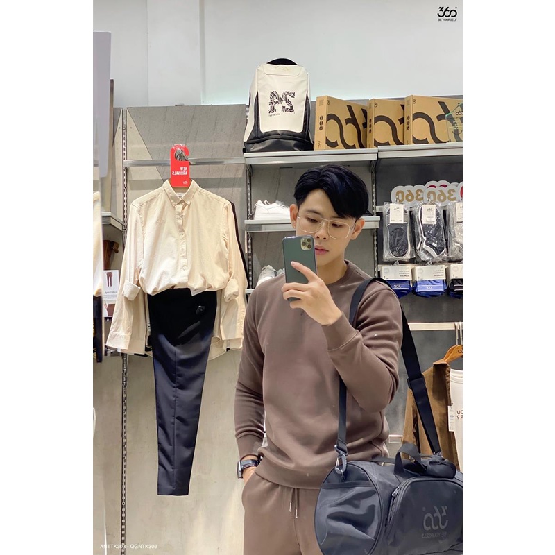 Áo nỉ dài tay nam cổ tròn thương hiệu 360 Boutique chất liệu lacoste cao cấp - ANTTK303