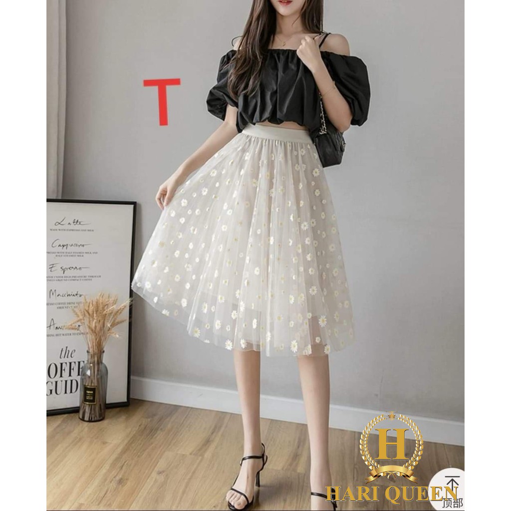 Chân váy hoa cúc 3 tầng DTR0720