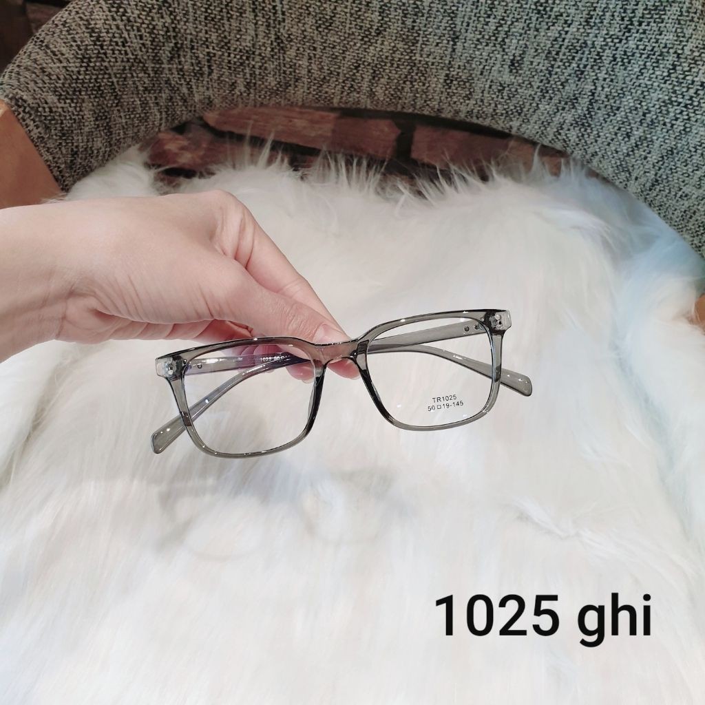 Gọng kính cận mắt vuông dáng basic, kính mắt gọng nhựa bền đẹp dễ đeo 1025