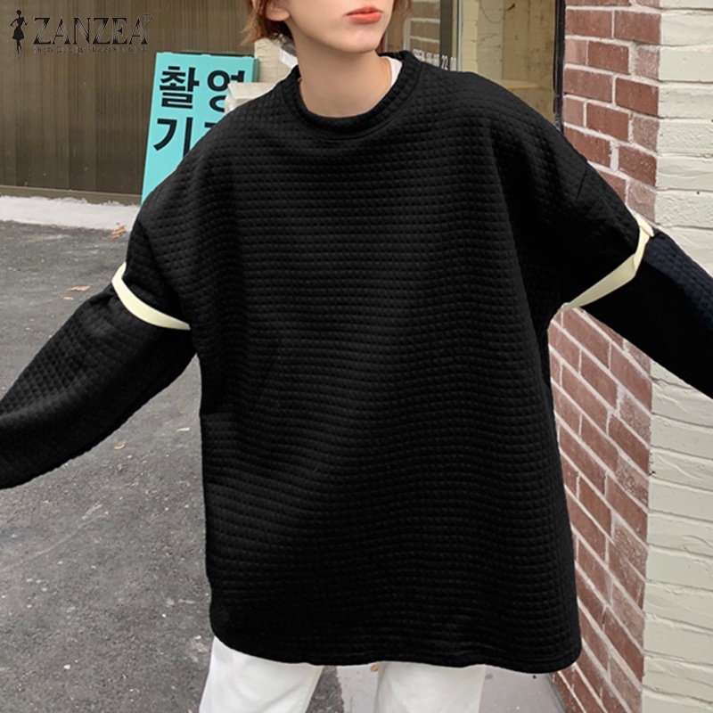 Áo sweater nữ ZANZEA màu trơn tay dài cổ tròn kiểu thời trang Hàn Quốc  | BigBuy360 - bigbuy360.vn