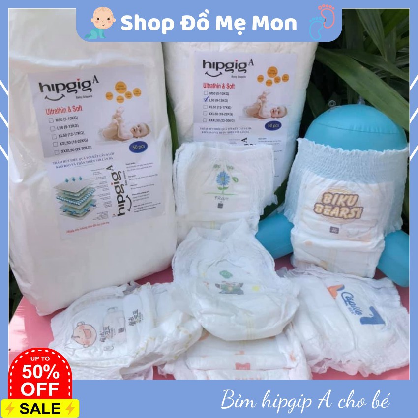 Bỉm hipgip A cho bé ⚡ GIÁ TỐT NHẤT ⚡ bỉm tã quần hàng Bo mông S100/ M/100 L/100 XL/100 XXL/100 XXXL/100