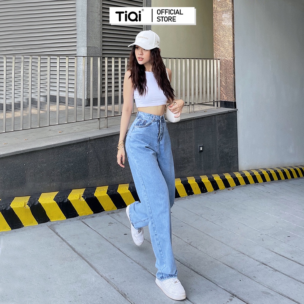 Quần jeans ống rộng nữ cạp cao street style TiQi Jeans B2-207 | WebRaoVat - webraovat.net.vn