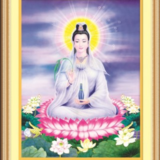 Tranh thêu chữ thập phật bà quan thế âm bồ tát AL53487