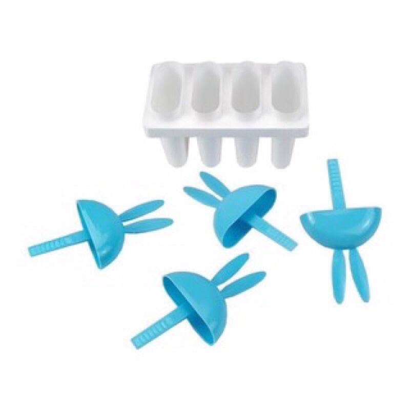 KHUÔN LÀM KEM 4 QUE NHỰA CÓ NẮP TAY CẦM TAI THỎ NGỘ NGHĨNH VIỆT NHẬT PLASTIC