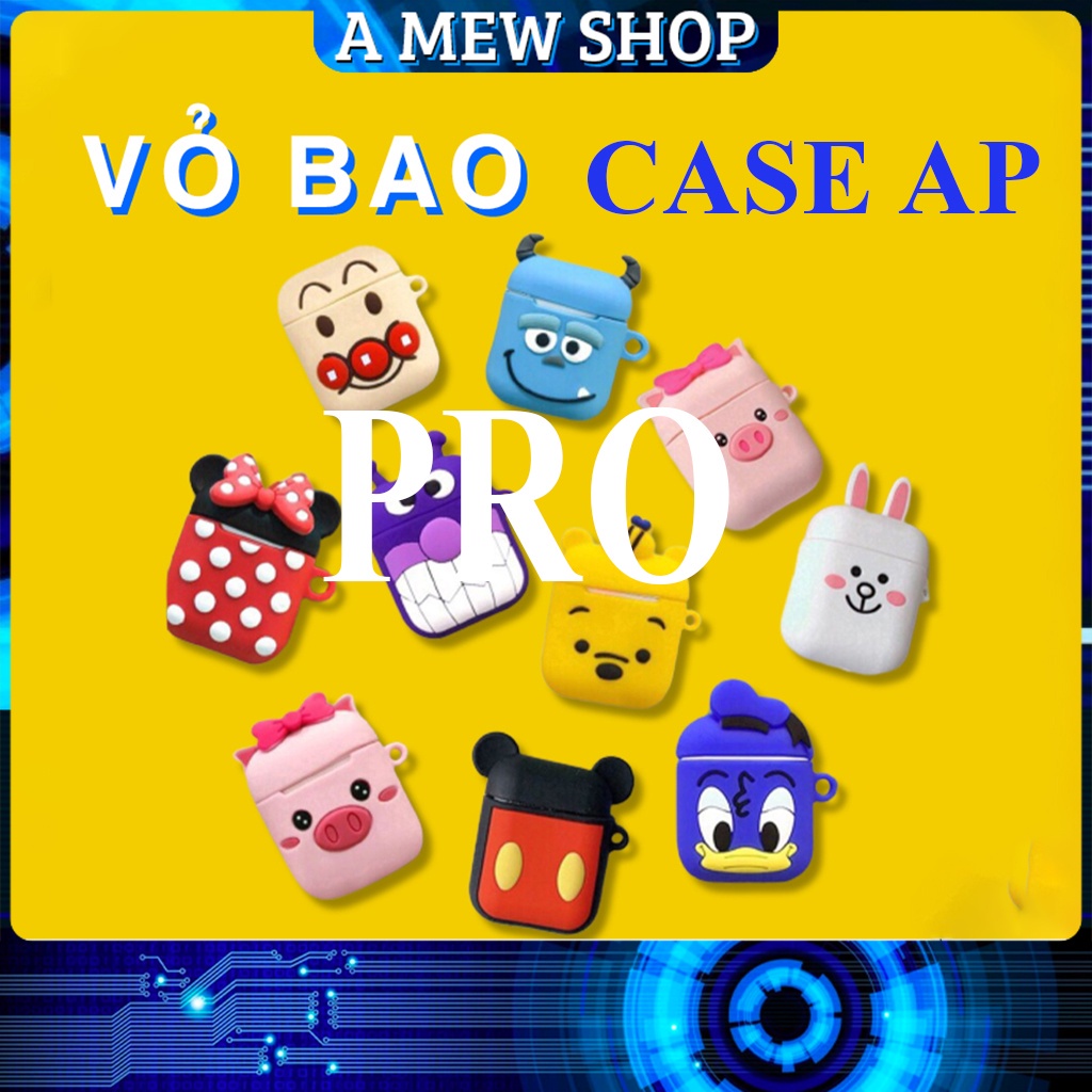 Vỏ ốp case a.i.r.p.o.d Pro bảo vệ bao đựng tai nghe không dây bluetooth 1/2/i12/pro/tws chống va đập - Tặng Móc Kim Loại