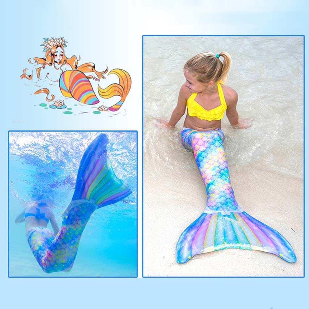 Đồ Bơi Đuôi Nàng Tiên Cá Bơi Được Cho Bé Gái Trang Phục Bơi Bikini Trẻ Em Đi Biển Bộ Đồ Bơi Váy Công Chúa Đuôi Nàng Tiên