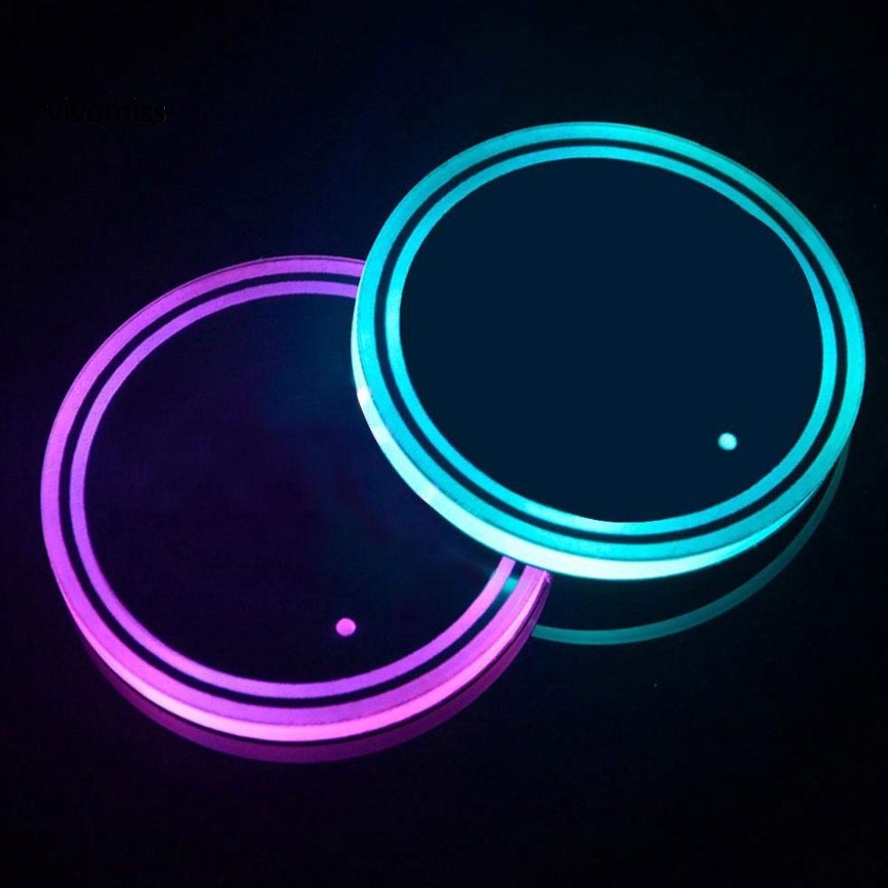 Thảm lót cốc đèn LED RGB trang trí nội thất xe ô tô