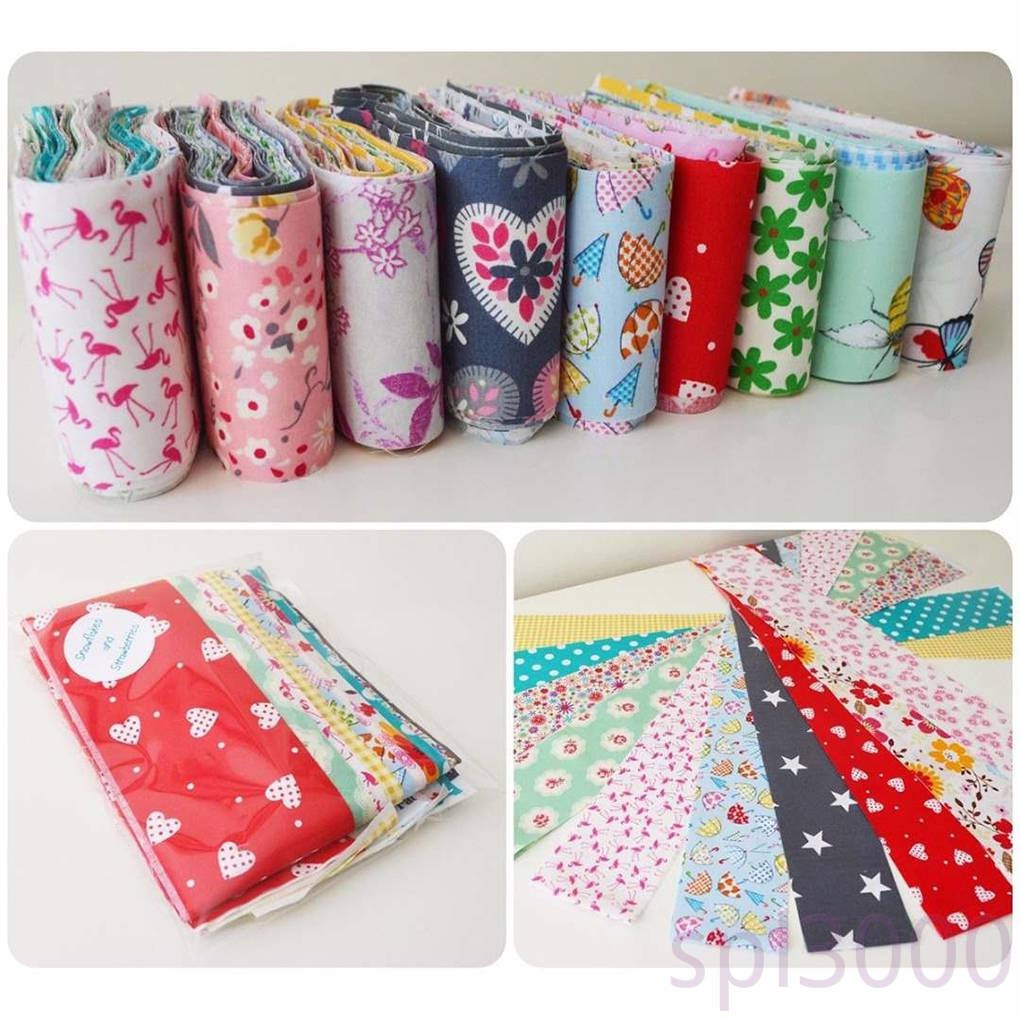 Set 30 Miếng Vải Cotton Họa Tiết Chấm Bi Cho Búp Bê