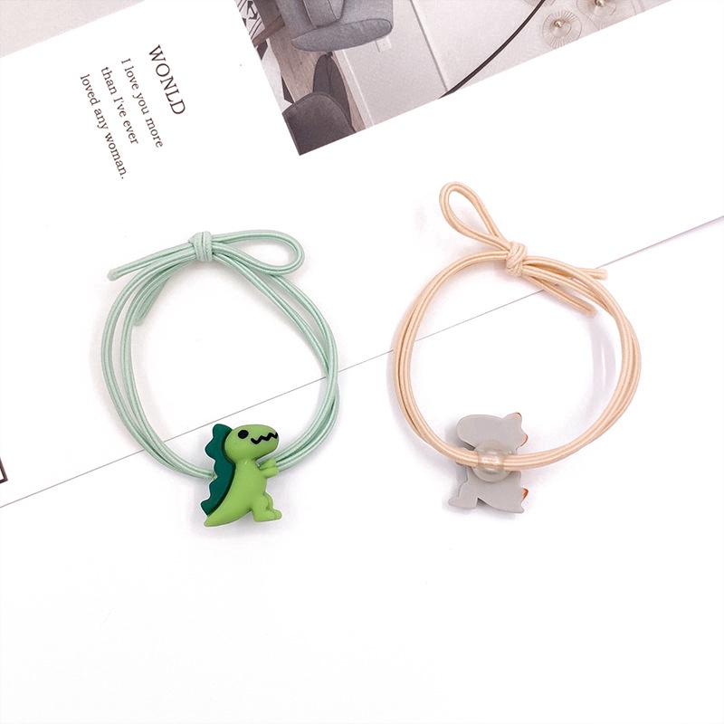 [Mới] Dây Buộc Tóc Co Giãn Hình Khủng Long Nhỏ Dễ Thương Màu Kẹo Ngọt Ngào Cho Bé Gái / Dây Buộc Tóc Cao Su
