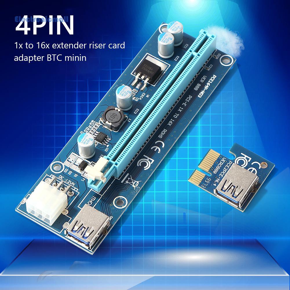 Bảng Mạch Chuyển Đổi Pci-E Btc 1x Sang 16x Riser 4pin | BigBuy360 - bigbuy360.vn