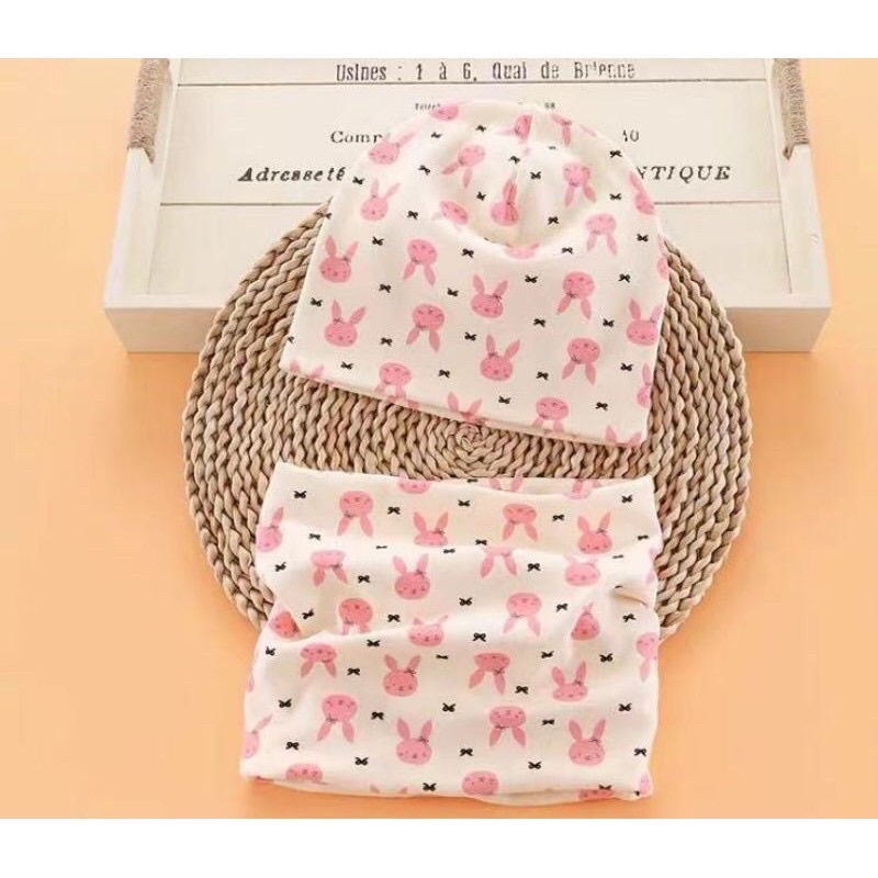 Sét mũ kèm khăn ống  giữ ấm cho bé trai, bé gái