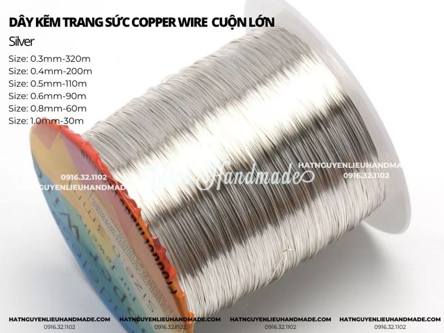 Dây kẽm trang sức Copper Wire -Cuộn lớn tiết kiệmDIY Cici handmade (cam kết không gỉ) phụ kiện cô dâu phụ kiện trang sức