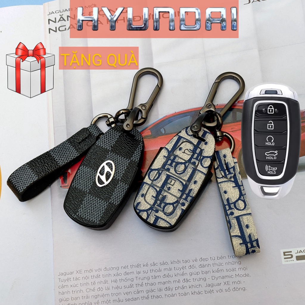 Bao Da Chìa Khóa Hyundai Accent,Hyundai Santafe,Kona 4 Nút (HC4)